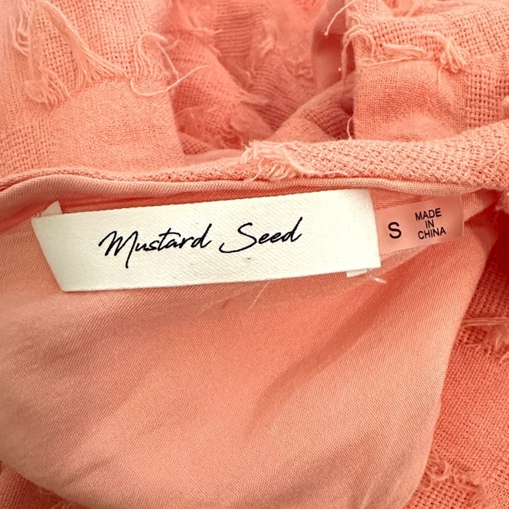 Mustard Seed Coral Textured Mini Dress small - Picture 10 of 11